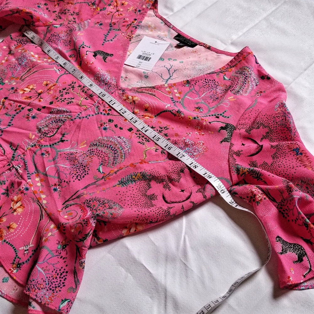 🎉HP🎉Topshop🧞Ruby Magical Leopard Ruched Blouse - Picture 2 of 8